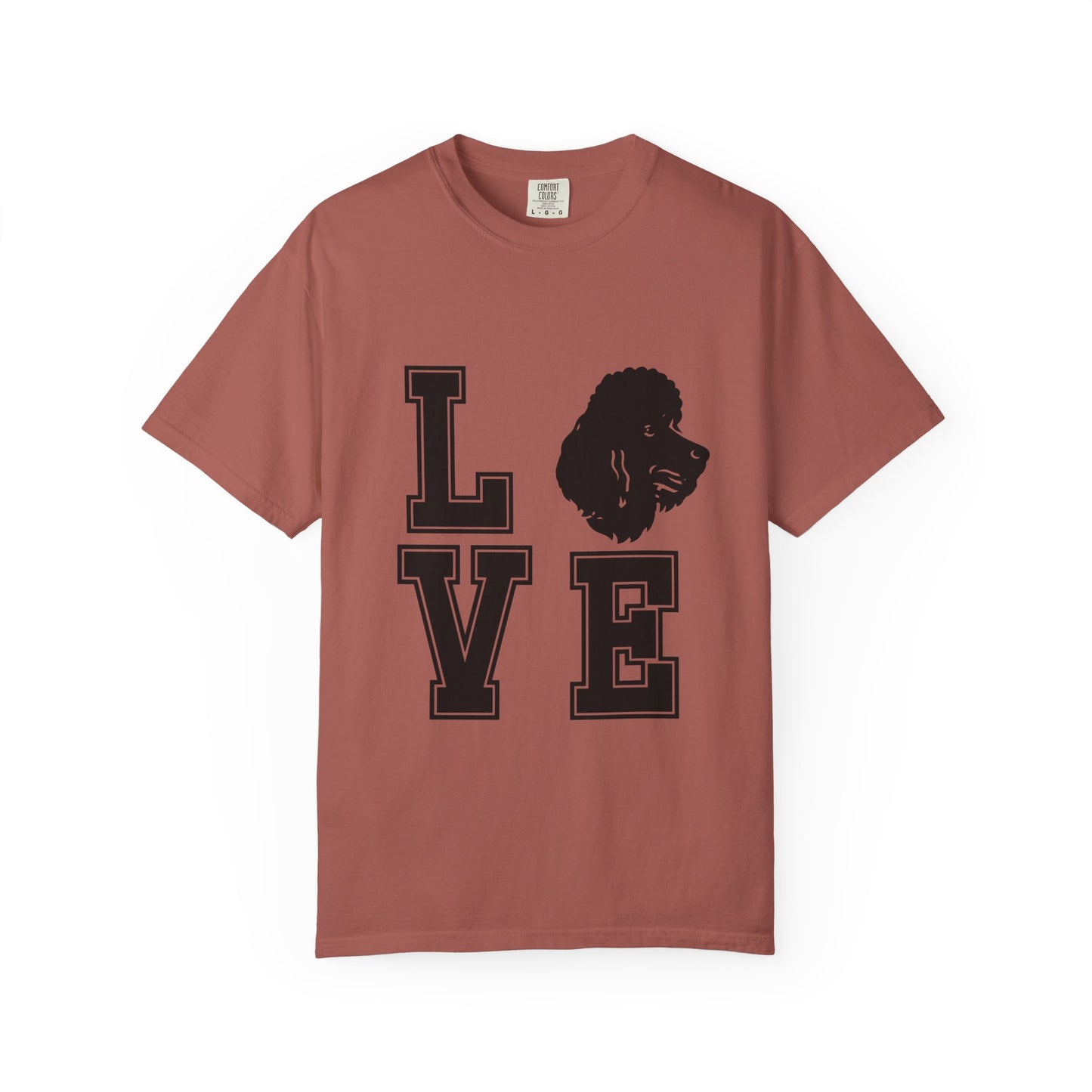 Dog Lover Garment-Dyed Unisex T-Shirt - 'LOVE' Graphic Design