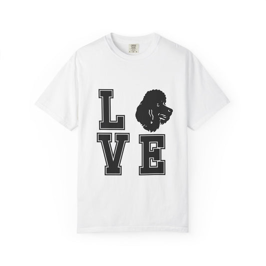 Dog Lover Garment-Dyed Unisex T-Shirt - 'LOVE' Graphic Design