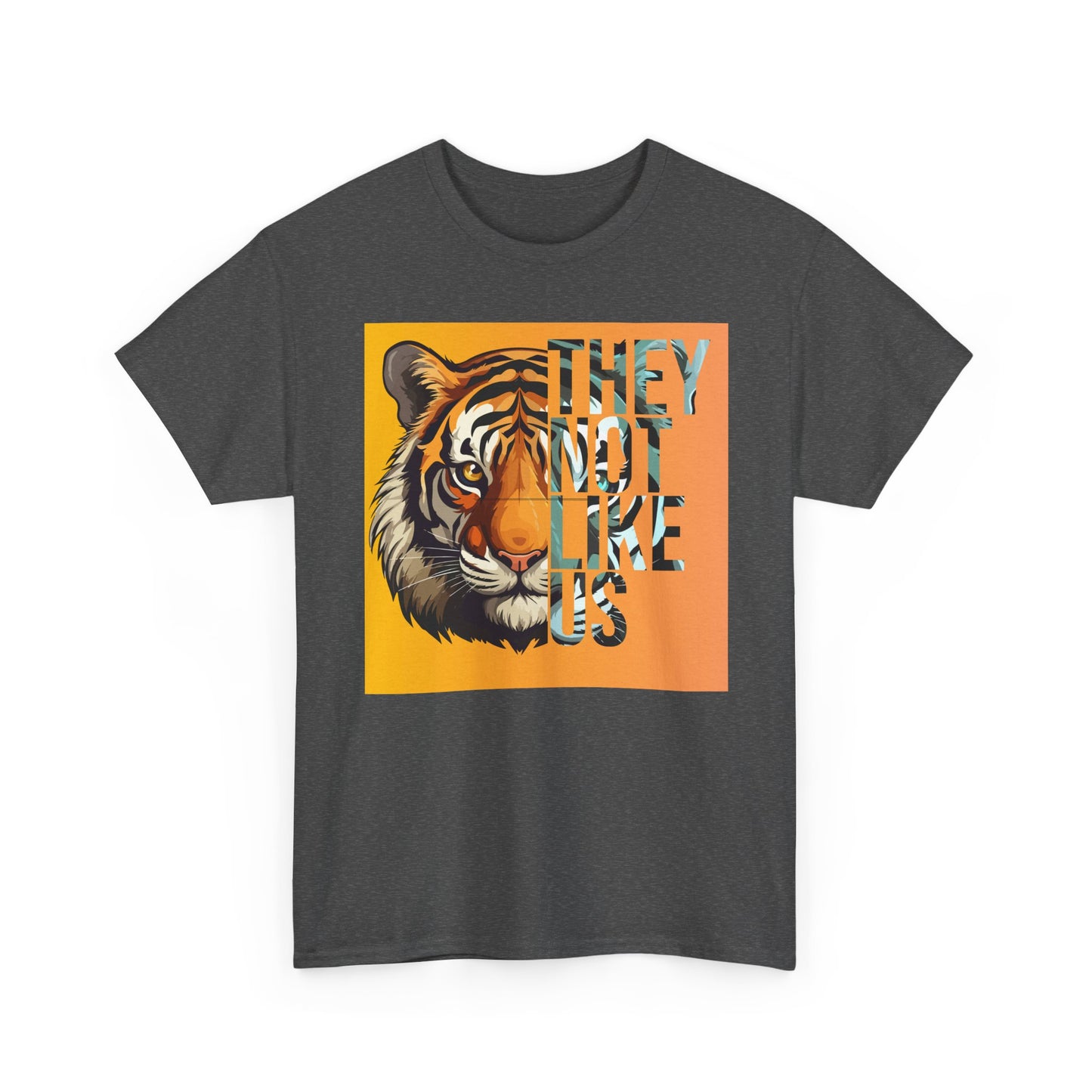 Tiger Graphic Tee with 'They Not Like Us' Text - Unisex