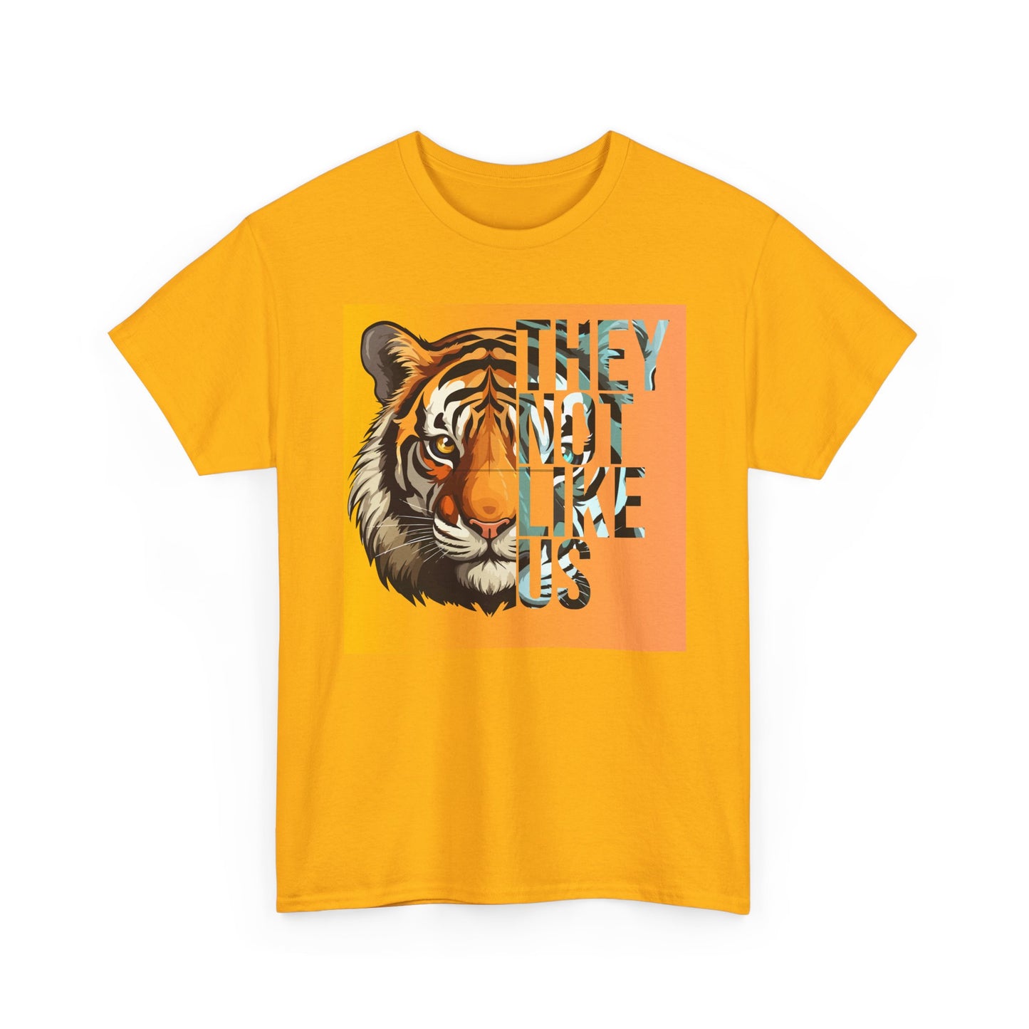 Tiger Graphic Tee with 'They Not Like Us' Text - Unisex