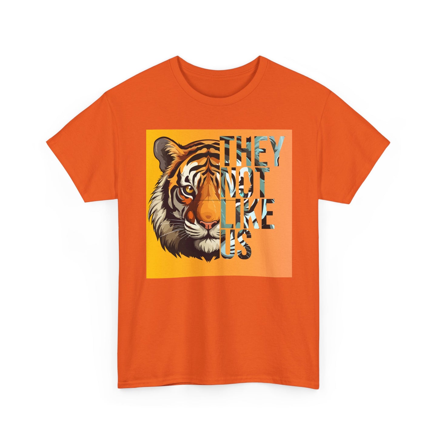 Tiger Graphic Tee with 'They Not Like Us' Text - Unisex