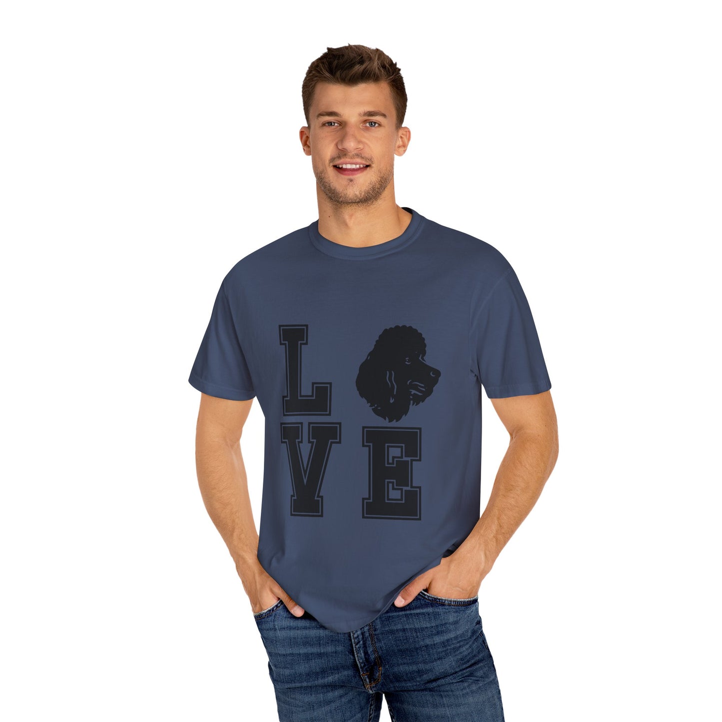 Dog Lover Garment-Dyed Unisex T-Shirt - 'LOVE' Graphic Design