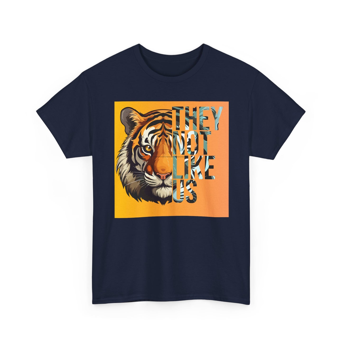 Tiger Graphic Tee with 'They Not Like Us' Text - Unisex