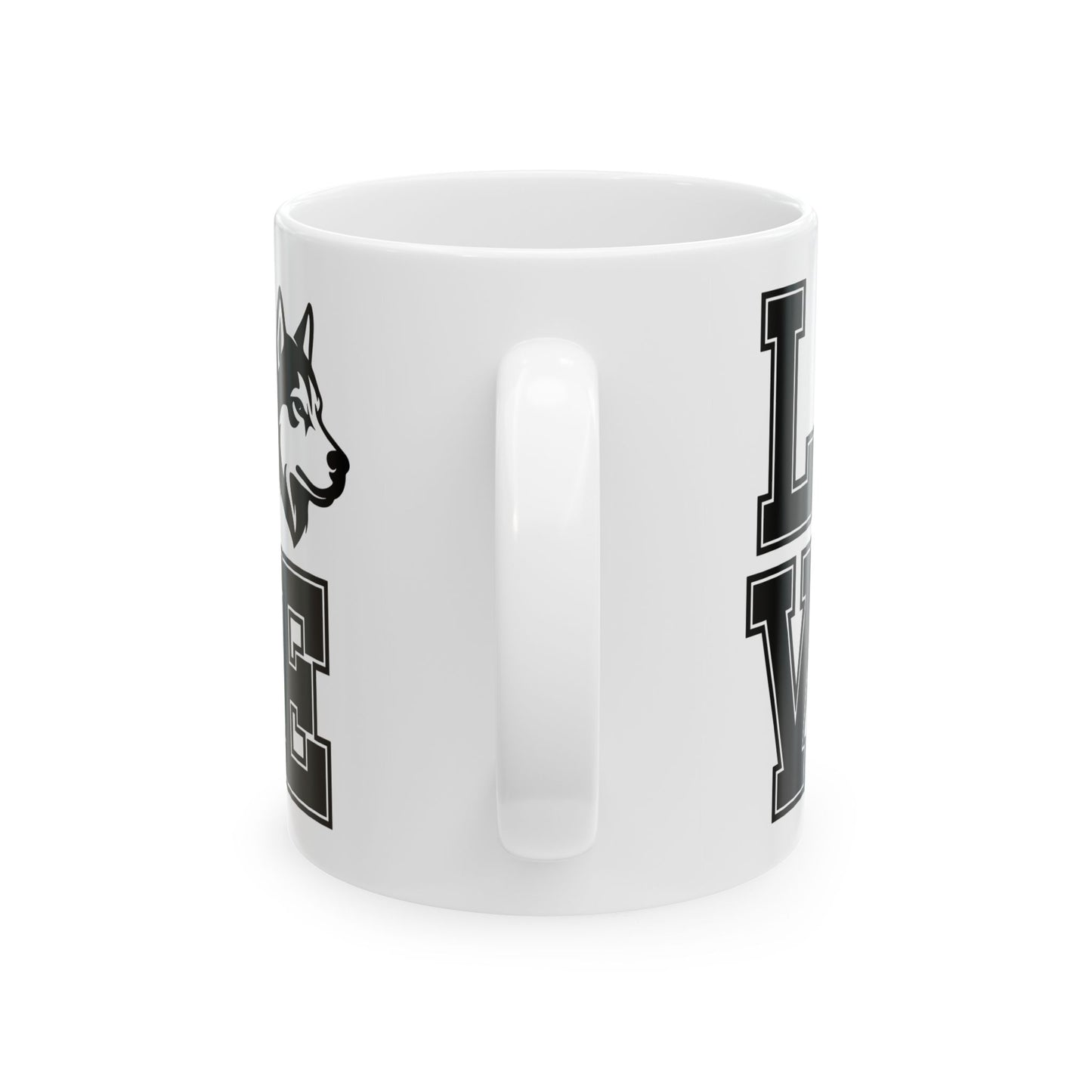 Ceramic Mug - 'Love You' Husky Design