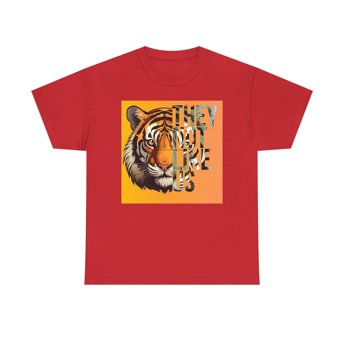 Tiger Graphic Tee with 'They Not Like Us' Text - Unisex
