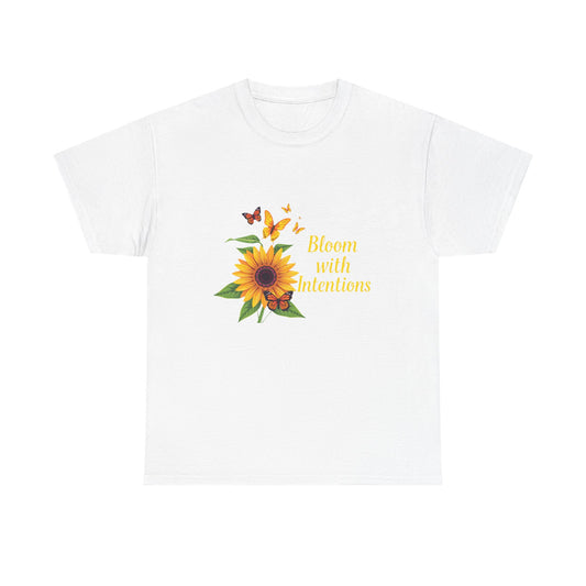 Sunflower Bloom Unisex Tee, Floral Tee, Intentional Living Shirt, Gift for Nature Lovers, Casual Everyday Wear, Summer Vibes
