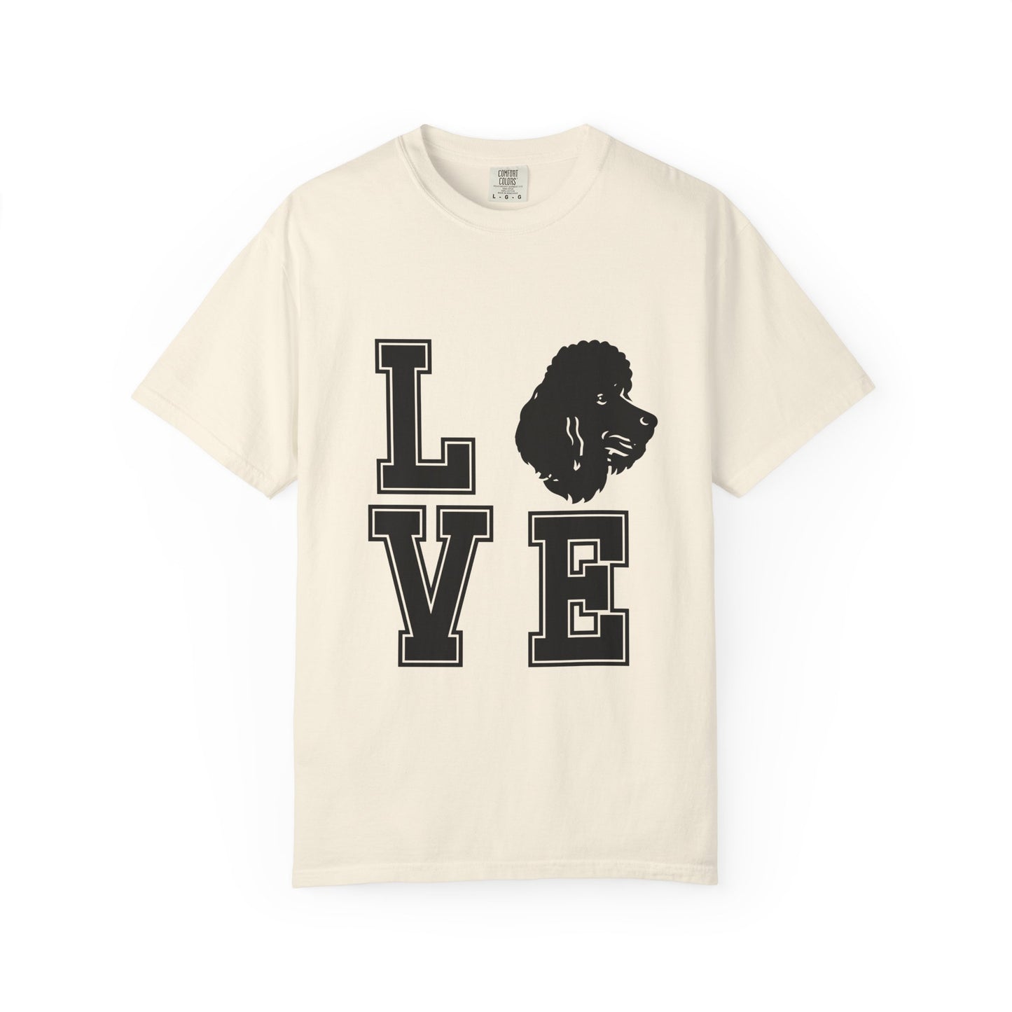 Dog Lover Garment-Dyed Unisex T-Shirt - 'LOVE' Graphic Design
