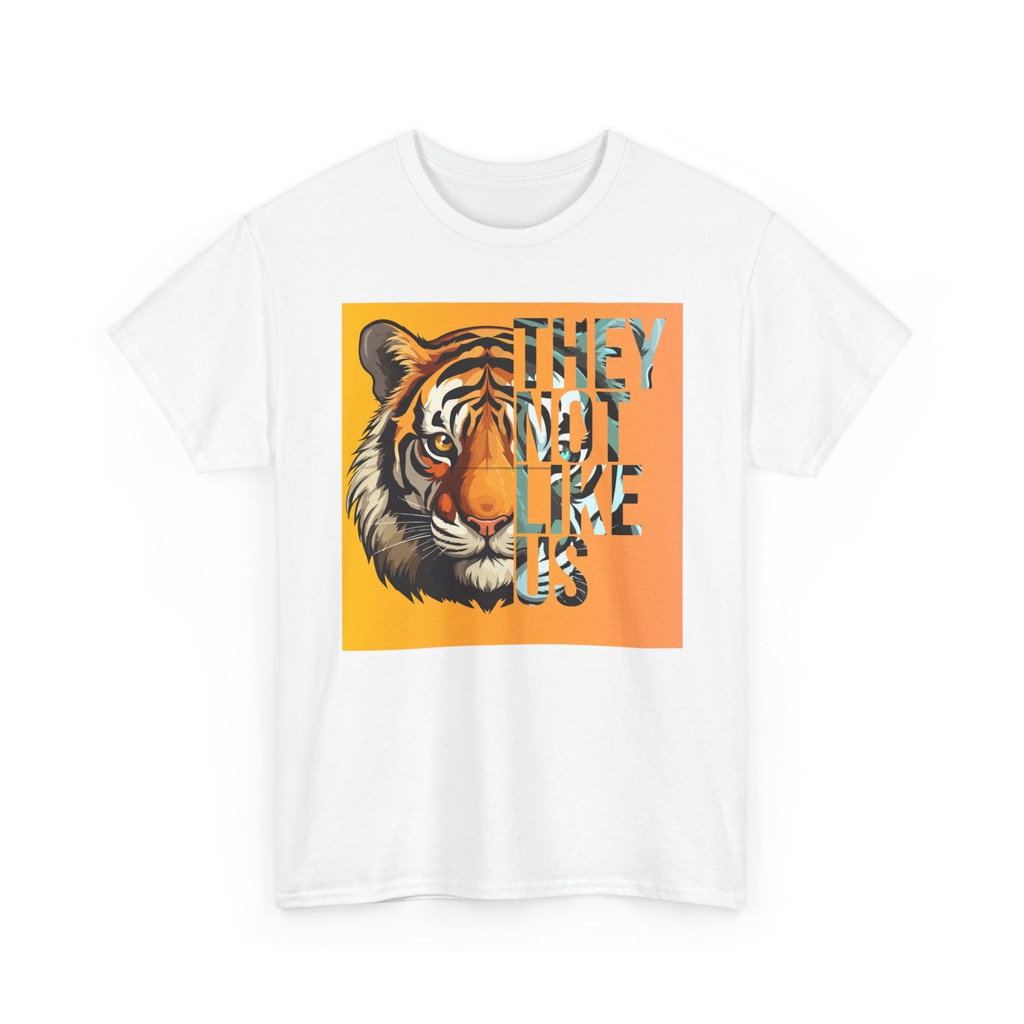 Tiger Graphic Tee with 'They Not Like Us' Text - Unisex