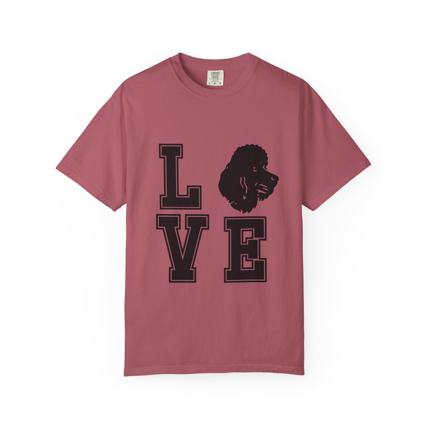 Dog Lover Garment-Dyed Unisex T-Shirt - 'LOVE' Graphic Design