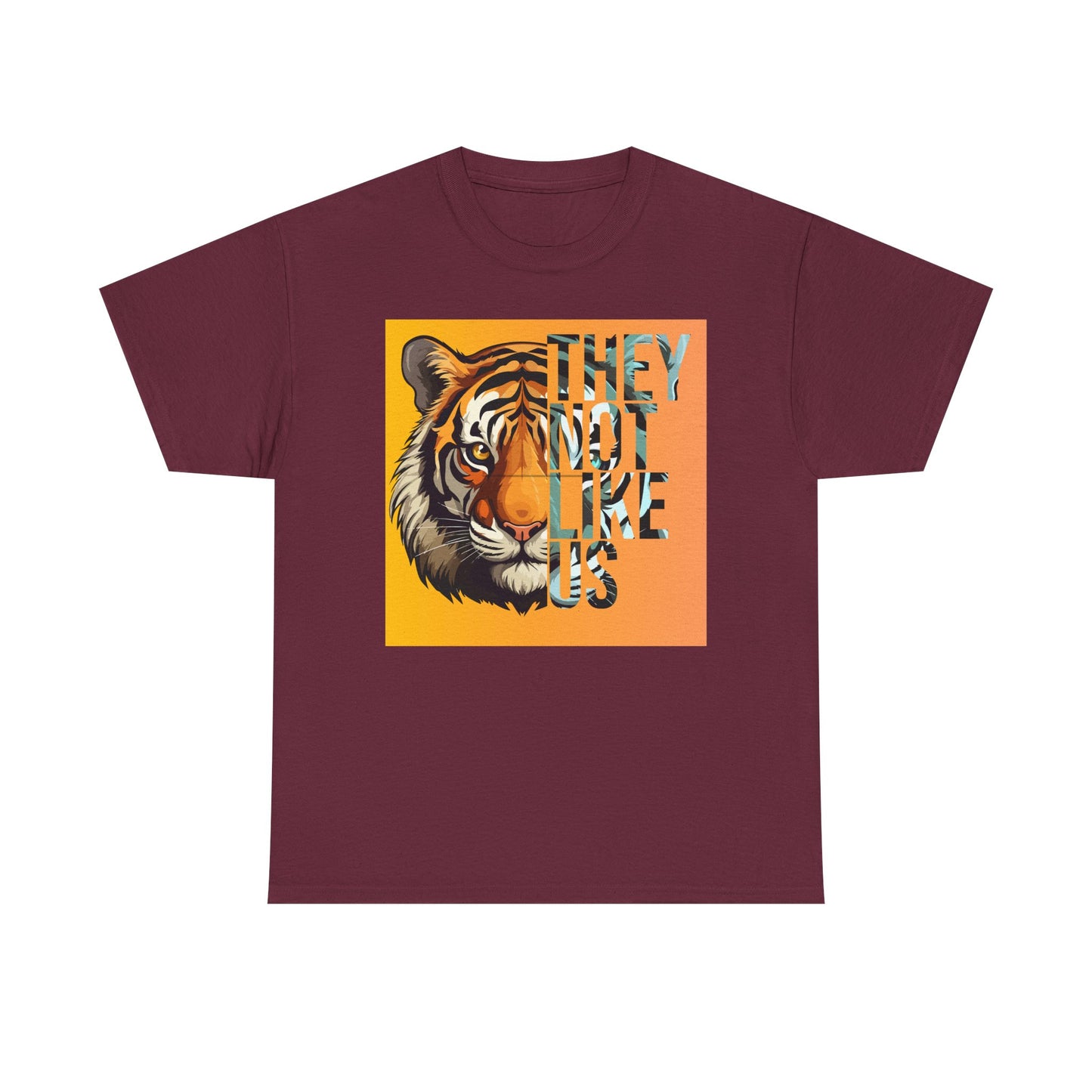 Tiger Graphic Tee with 'They Not Like Us' Text - Unisex