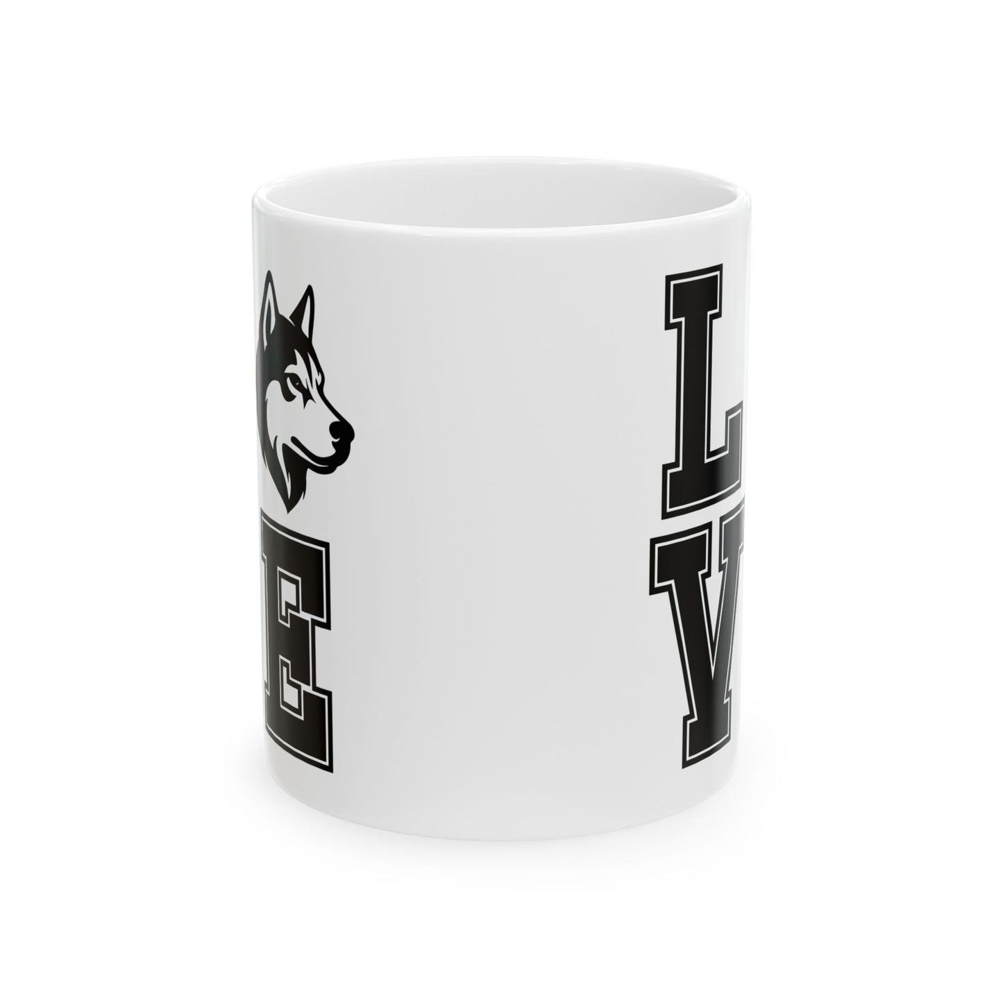 Ceramic Mug - 'Love You' Husky Design