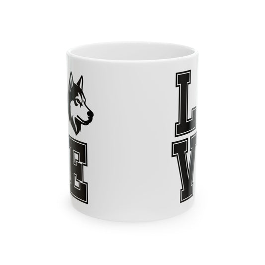 Ceramic Mug - 'Love You' Husky Design
