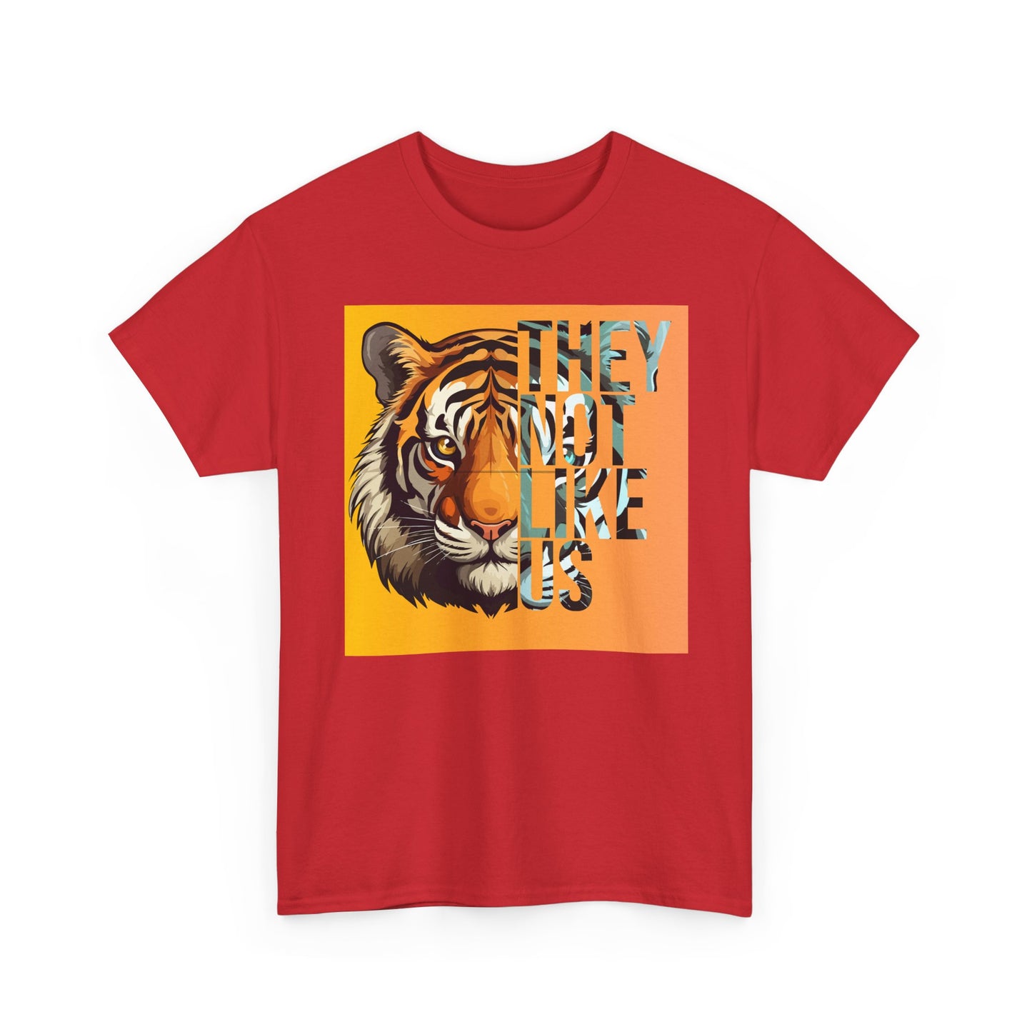 Tiger Graphic Tee with 'They Not Like Us' Text - Unisex