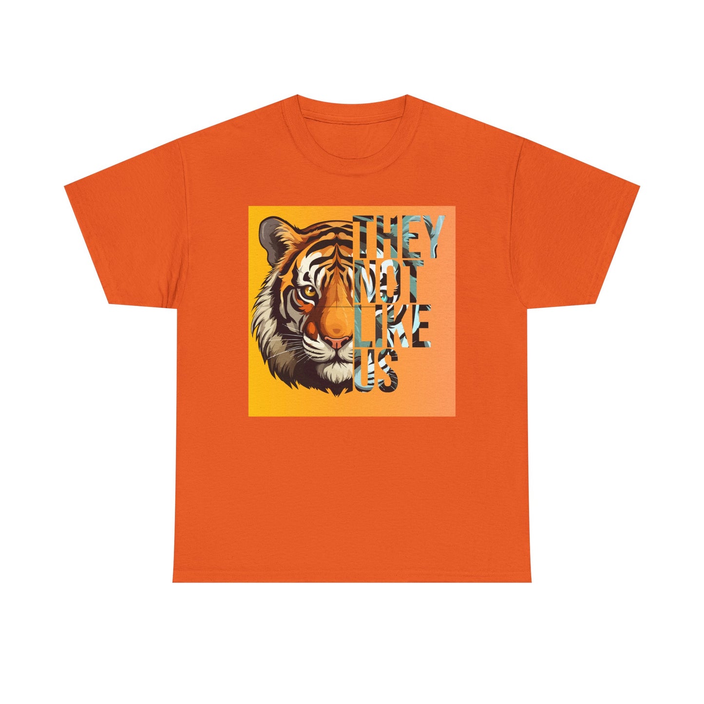 Tiger Graphic Tee with 'They Not Like Us' Text - Unisex