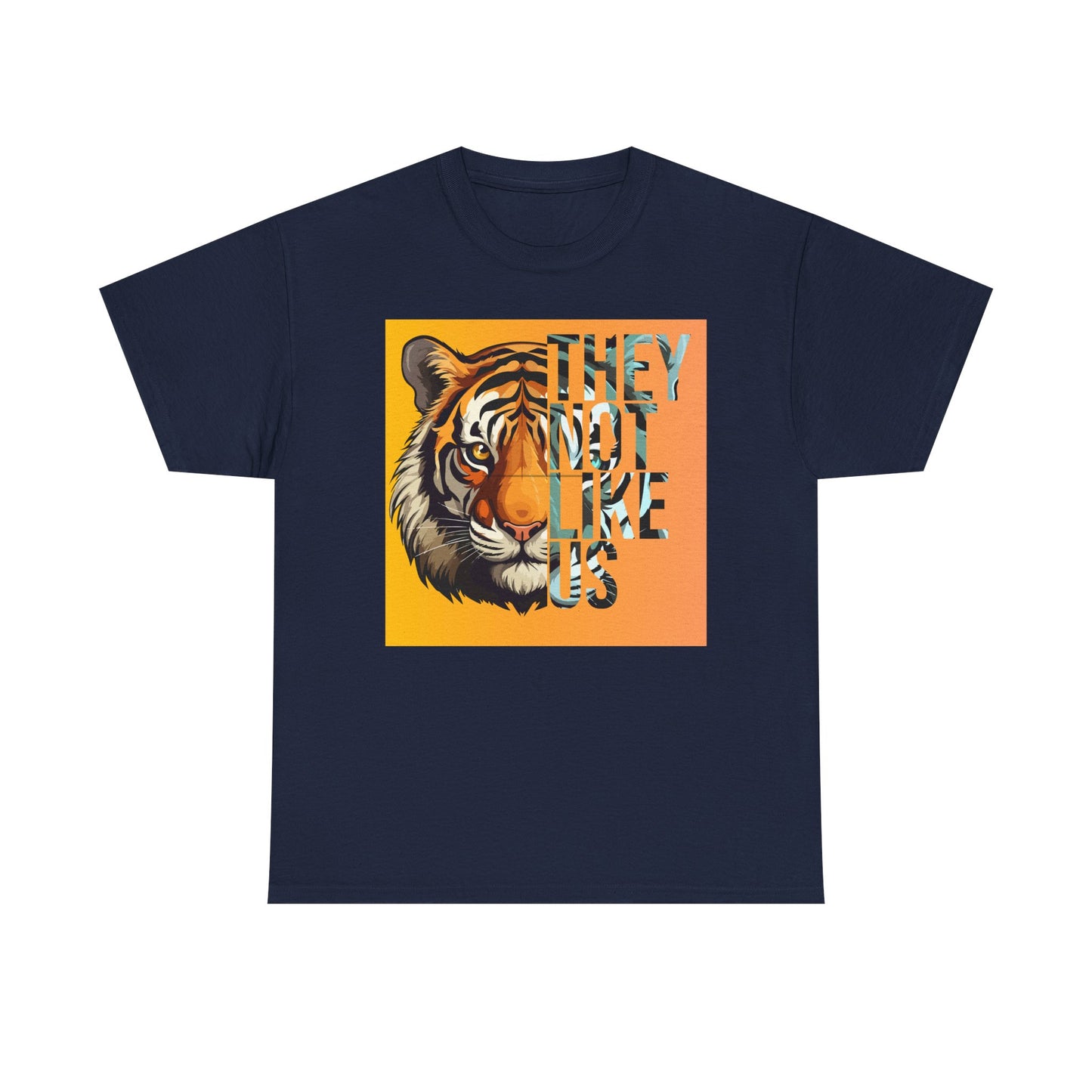 Tiger Graphic Tee with 'They Not Like Us' Text - Unisex