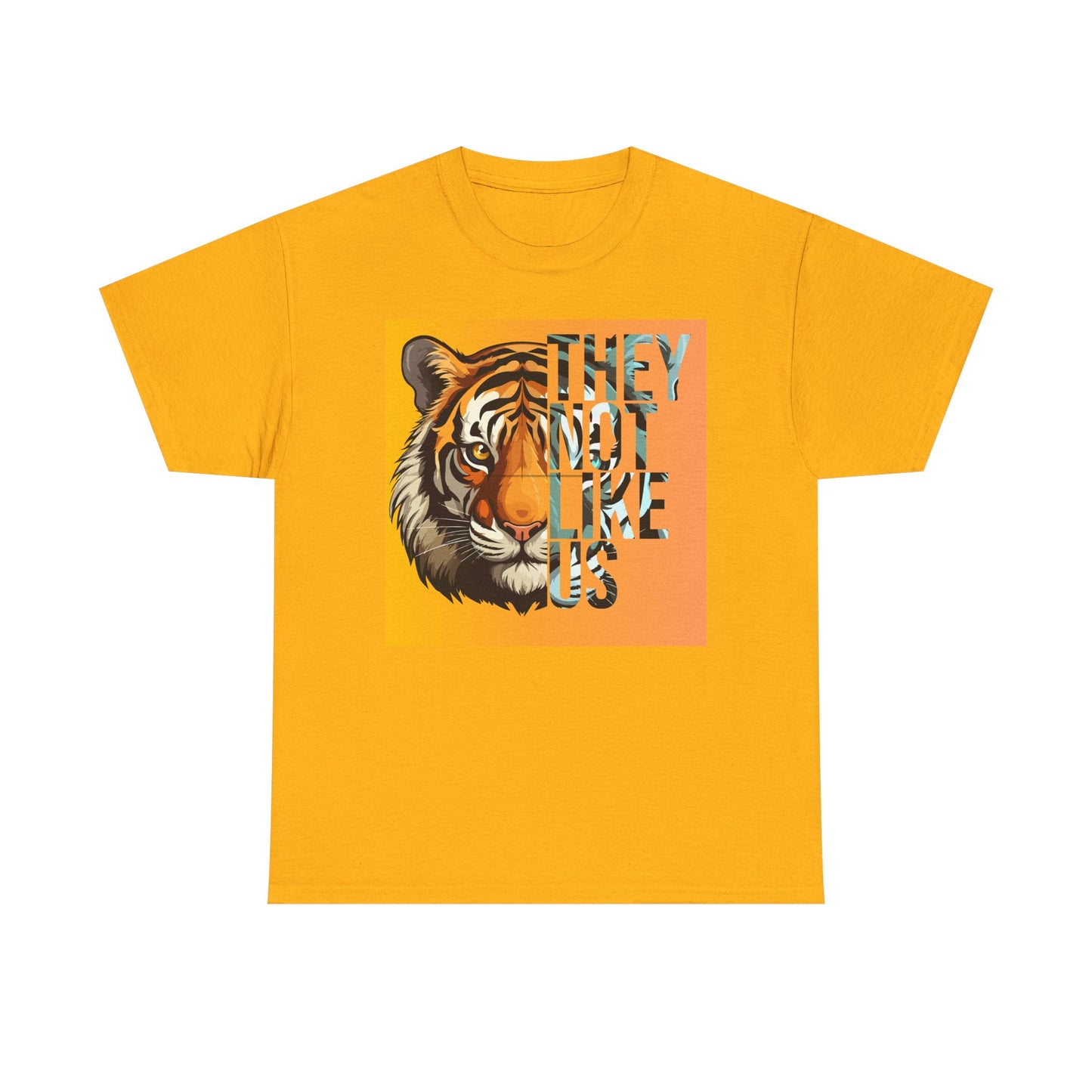 Tiger Graphic Tee with 'They Not Like Us' Text - Unisex