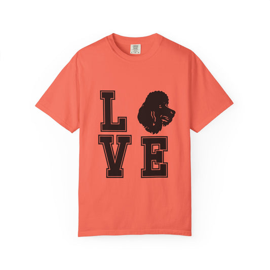 Dog Lover Garment-Dyed Unisex T-Shirt - 'LOVE' Graphic Design