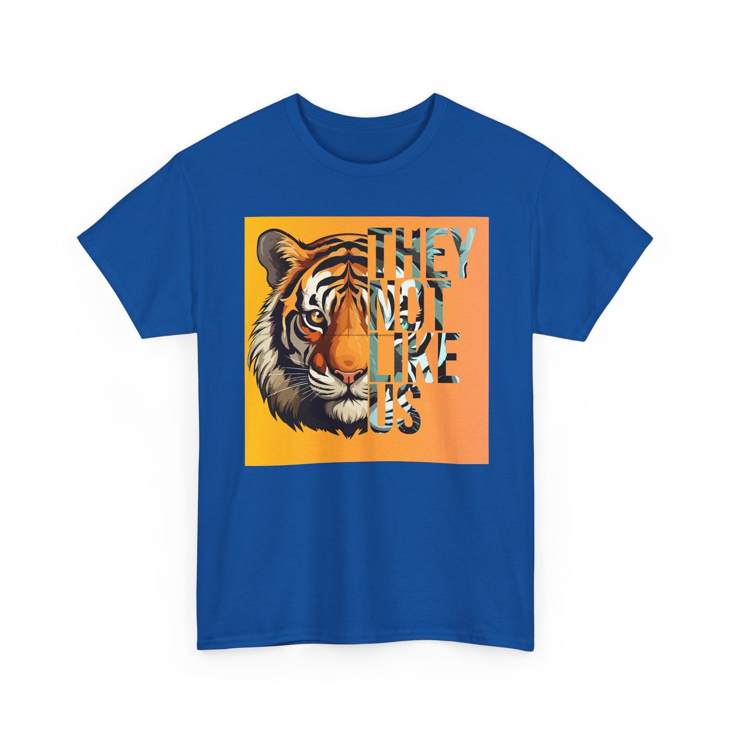 Tiger Graphic Tee with 'They Not Like Us' Text - Unisex