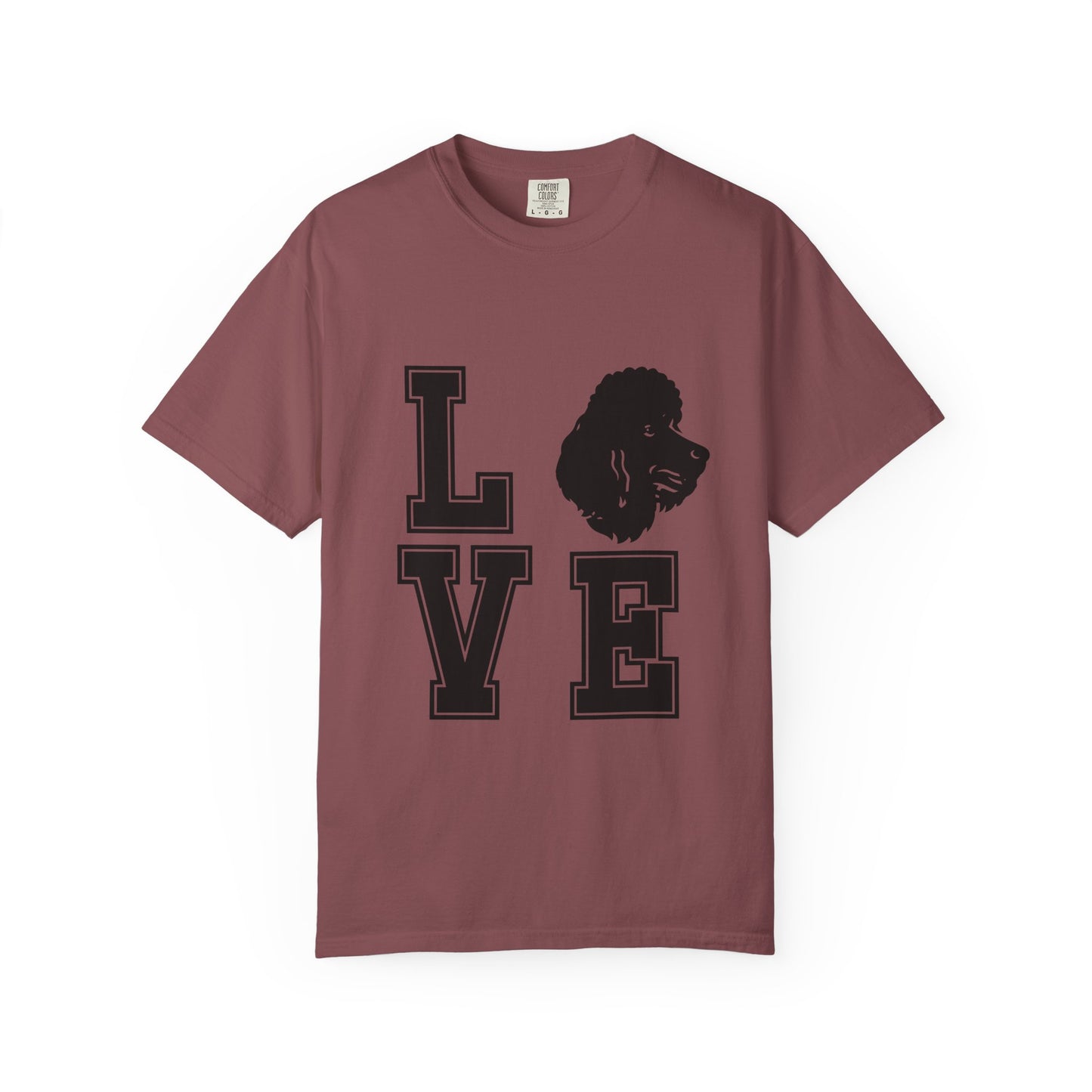 Dog Lover Garment-Dyed Unisex T-Shirt - 'LOVE' Graphic Design