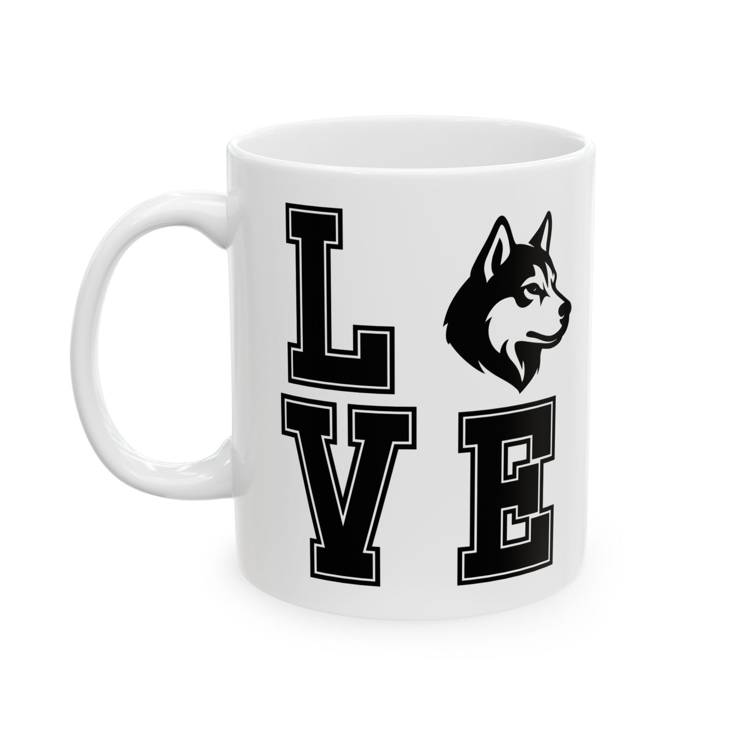 Ceramic Mug - 'Love You' Husky Design