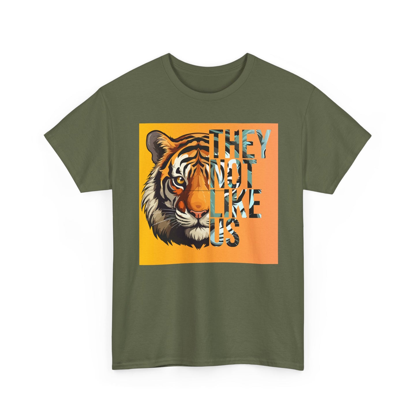 Tiger Graphic Tee with 'They Not Like Us' Text - Unisex