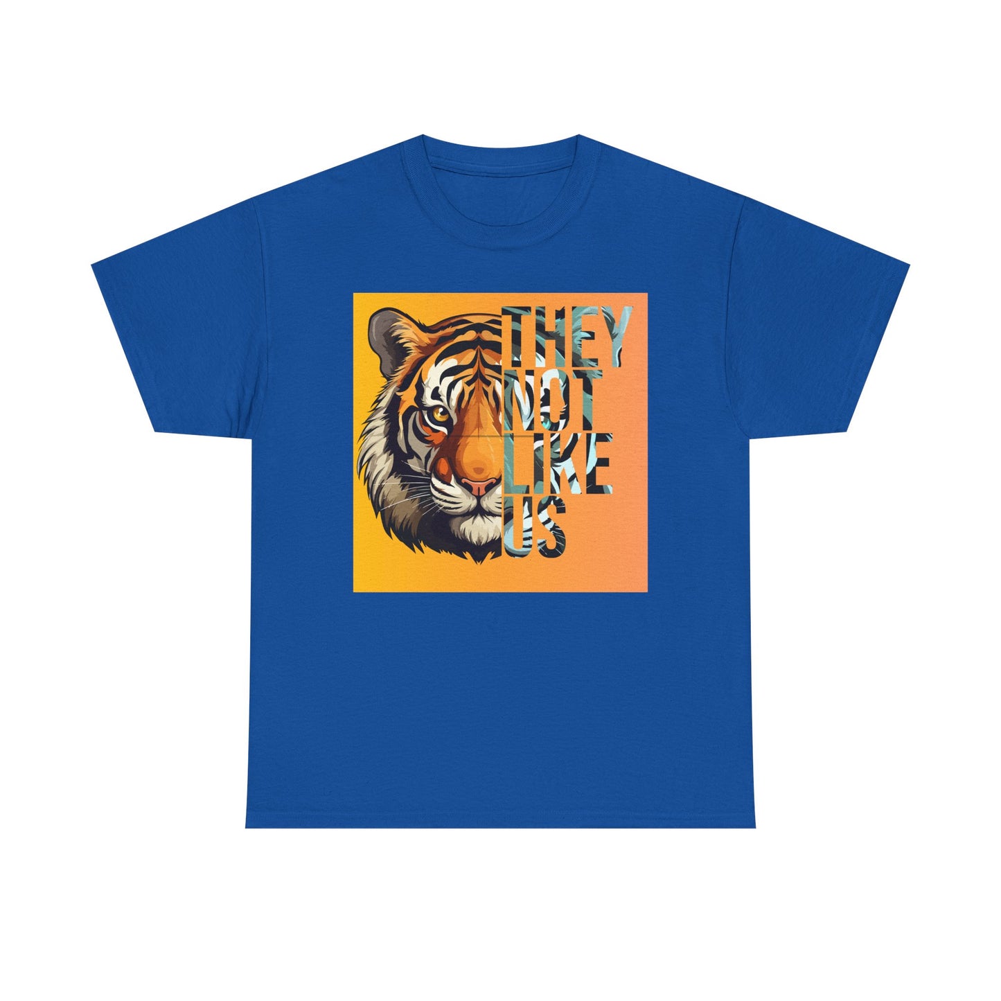 Tiger Graphic Tee with 'They Not Like Us' Text - Unisex
