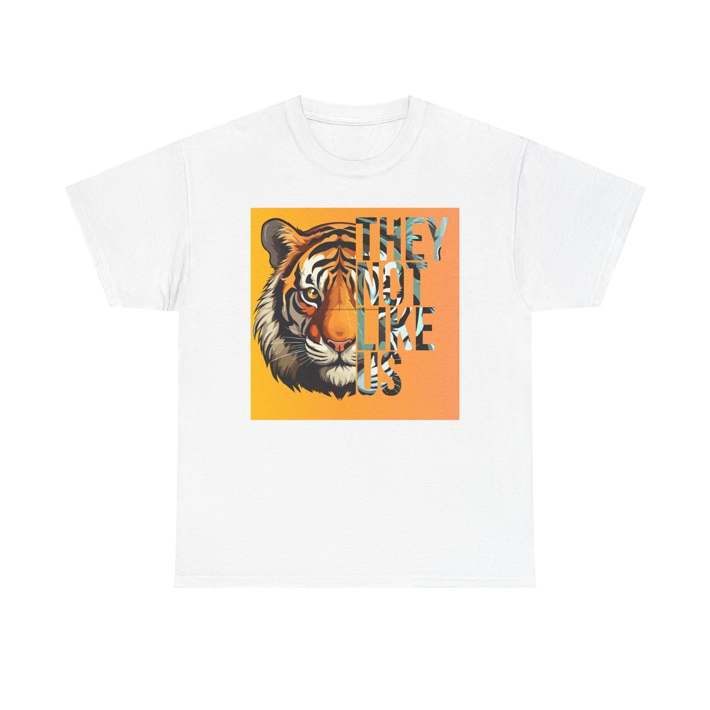 Tiger Graphic Tee with 'They Not Like Us' Text - Unisex