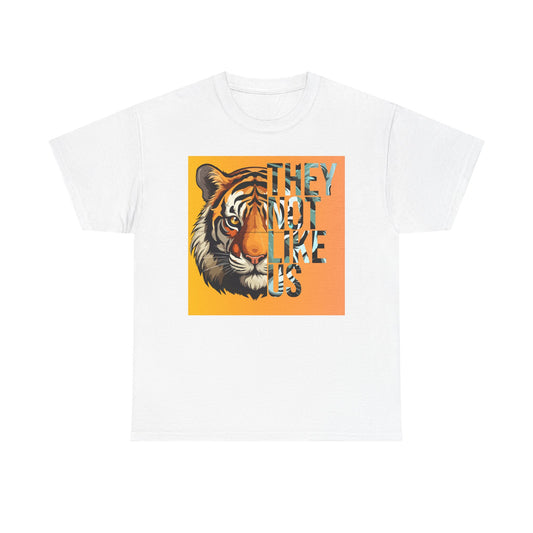 Tiger Graphic Tee with 'They Not Like Us' Text - Unisex