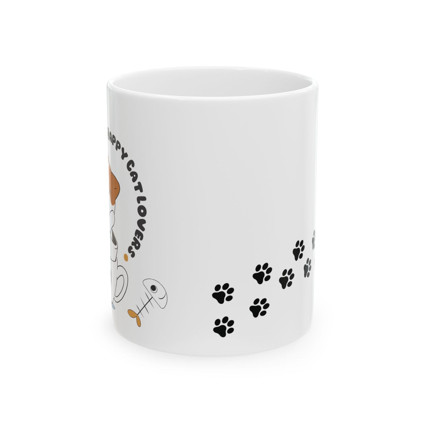Happy Cat Lover Ceramic Mug - Perfect Gift for Cat Owners, Cute Pet Decor, Coffee Tea Cup, Animal Lover Kitchenware, Cat-Themed Drinkware