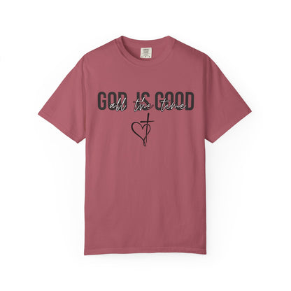 God Is Good T-Shirt — Faith Graphic Tee with Cross & Heart