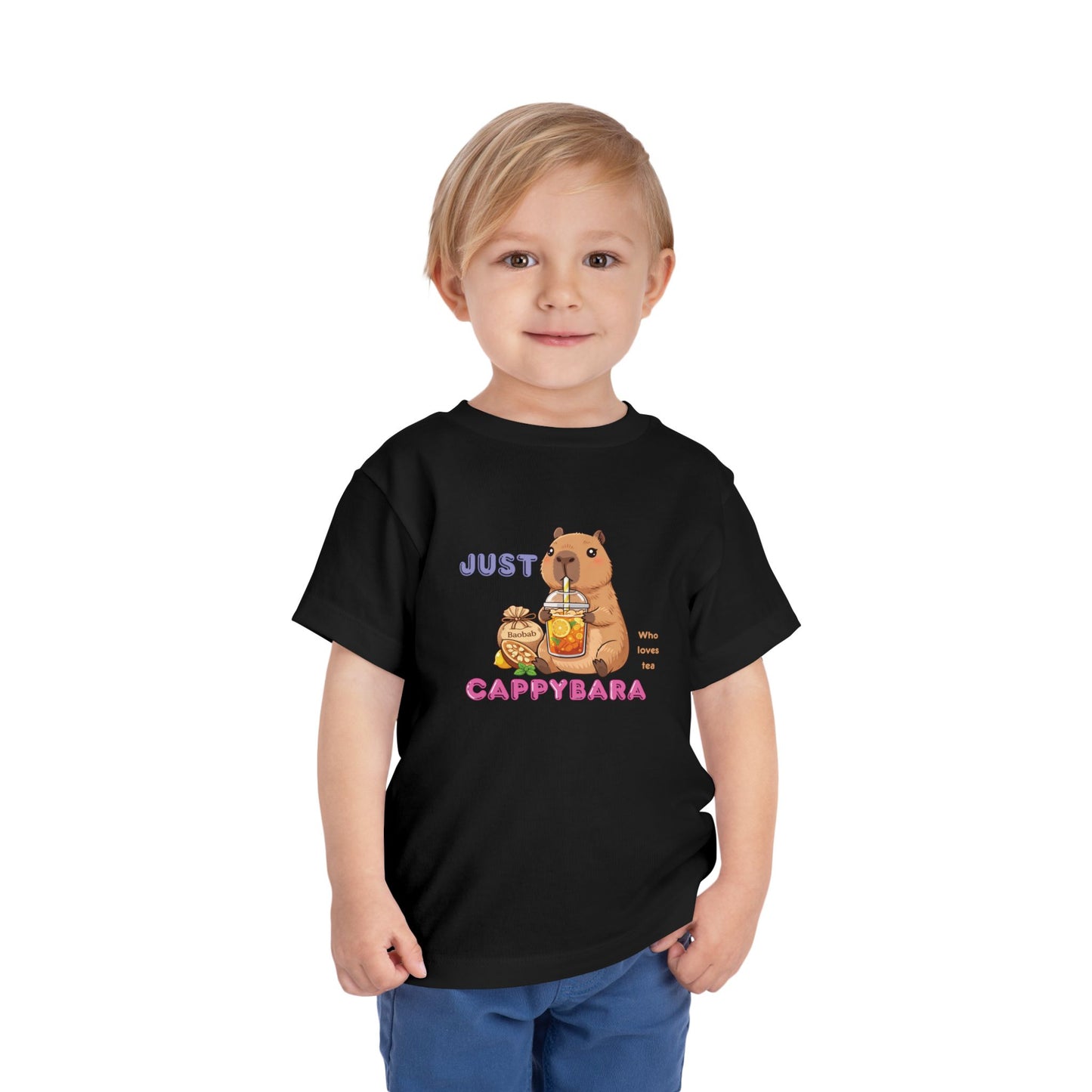 Toddler Tee — "Just Cappybara" Cute Capybara Juice Graphic