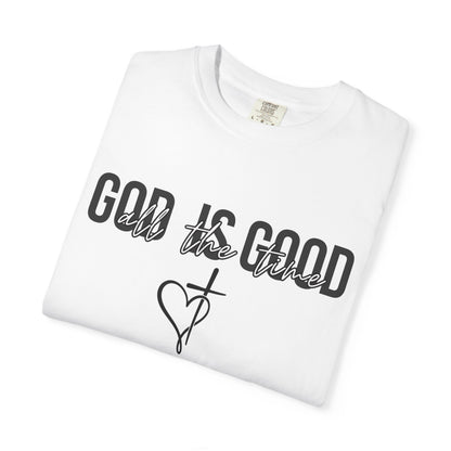God Is Good T-Shirt — Faith Graphic Tee with Cross & Heart