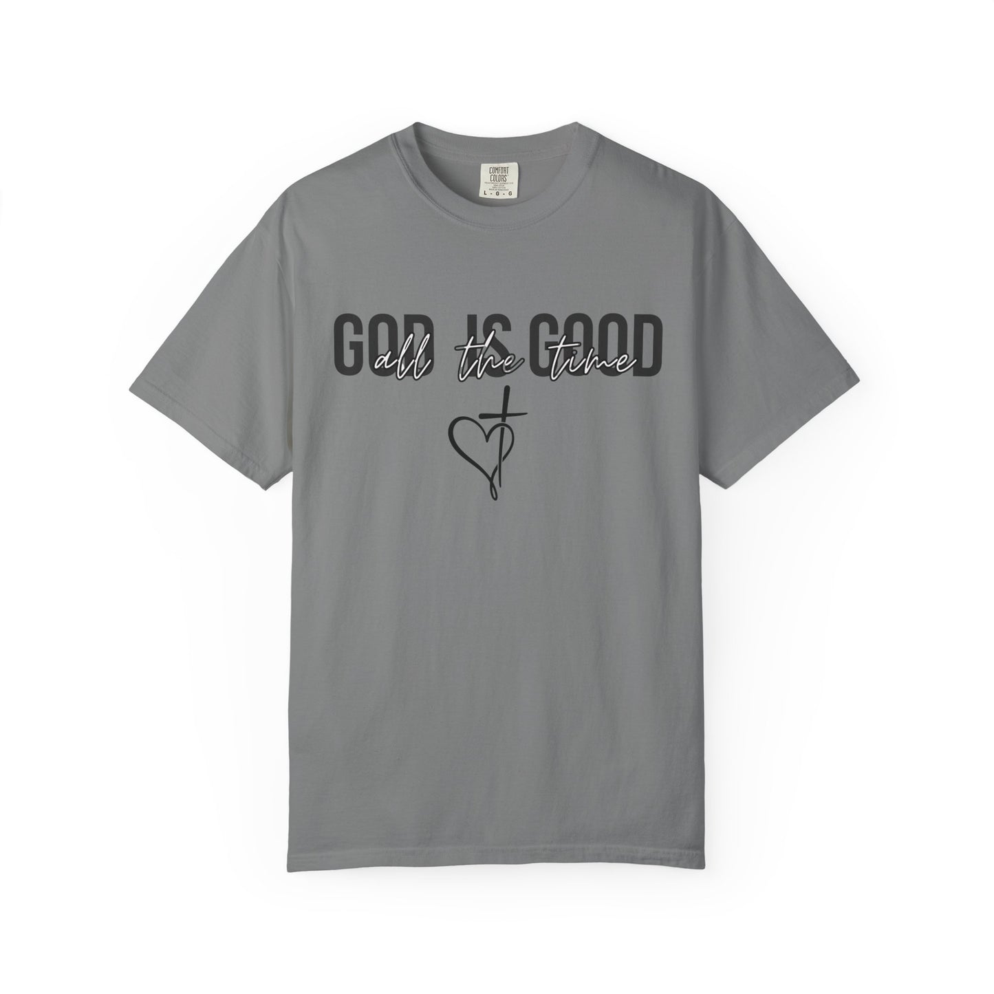 God Is Good T-Shirt — Faith Graphic Tee with Cross & Heart