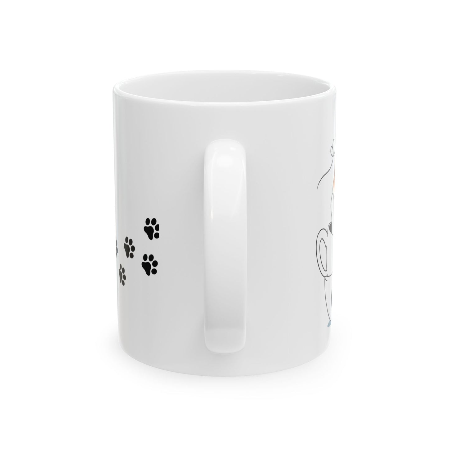 Happy Cat Lover Ceramic Mug - Perfect Gift for Cat Owners, Cute Pet Decor, Coffee Tea Cup, Animal Lover Kitchenware, Cat-Themed Drinkware