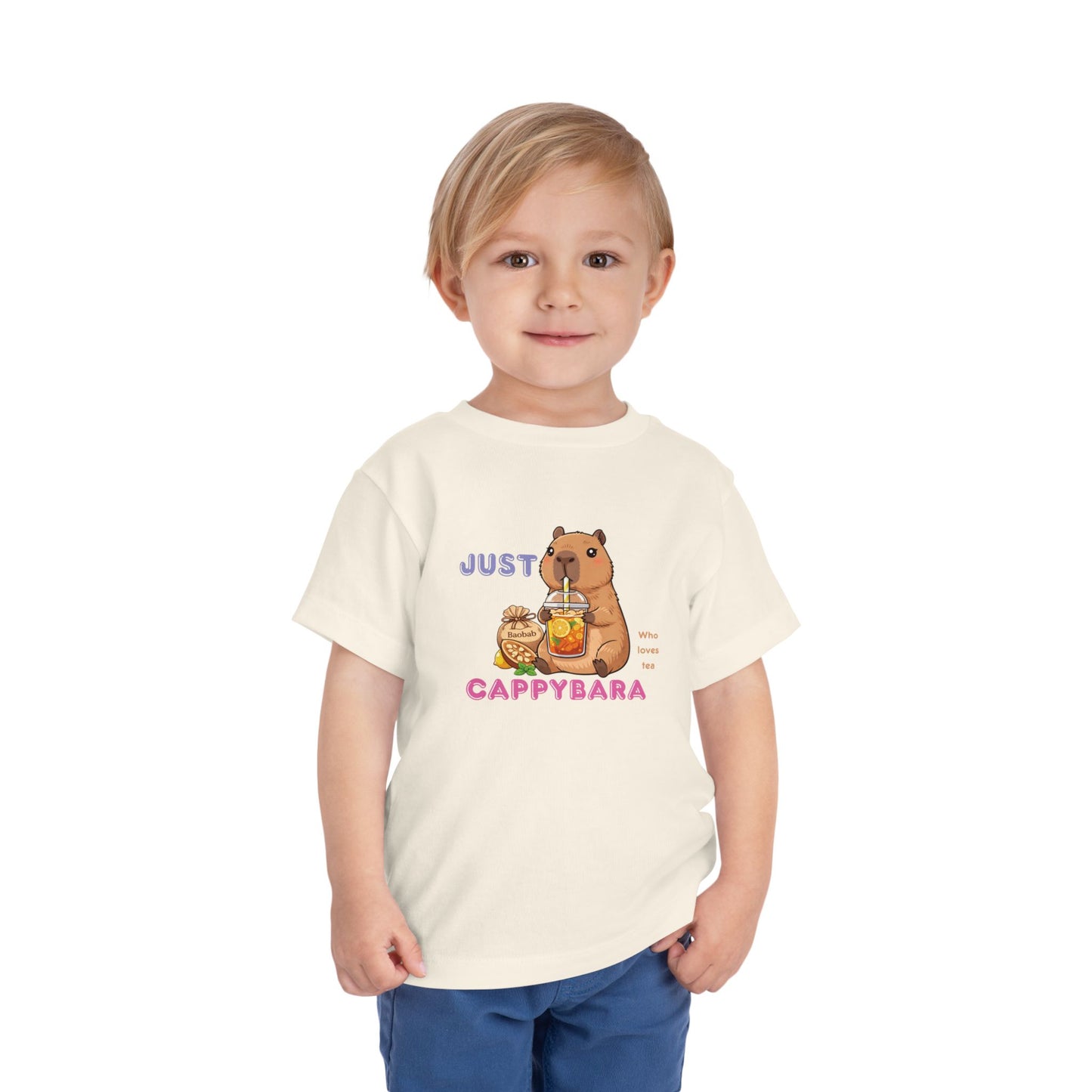 Toddler Tee — "Just Cappybara" Cute Capybara Juice Graphic