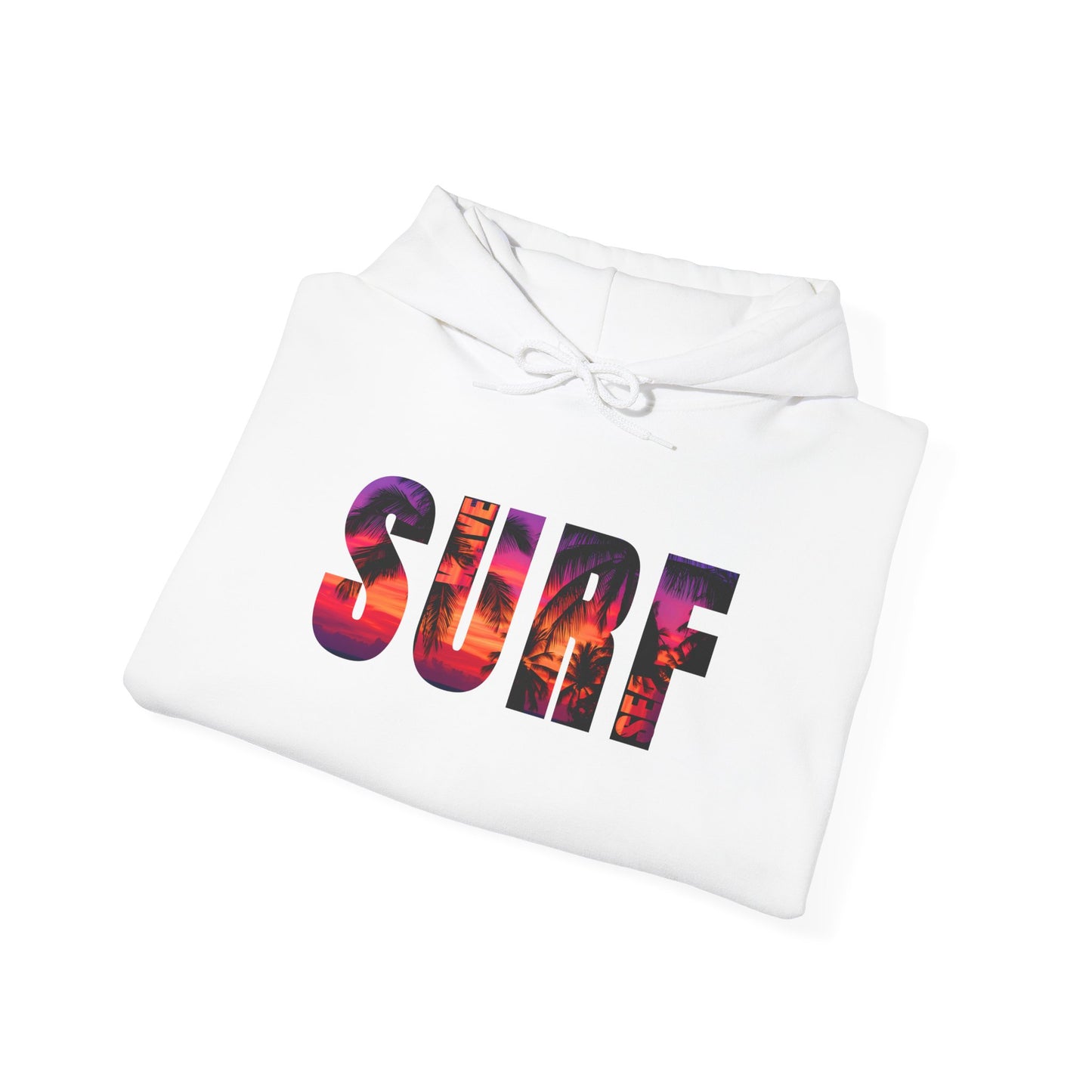 Surf Vibes Unisex Hoodie - Cozy Beachwear, Surfing Gift, Summer Fashion, Vacation Essential, Relaxed Street Style